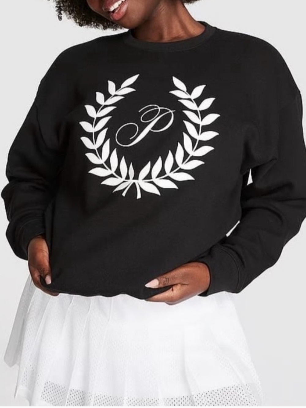 PINK Womens ivy fleece classic crewneck sweatshirt medium